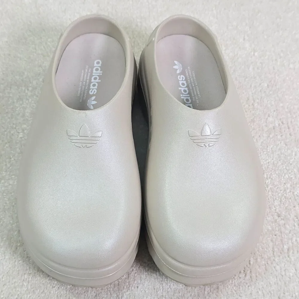 Adidas Adifom Stan Smith Mens Size 8 Beige Casual Platform Slip On Mule Shoes